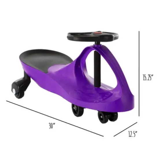 Toy Time Kid's Zig Zag Wiggle Car and Ride-On Scooter - Purple and Black image {4}