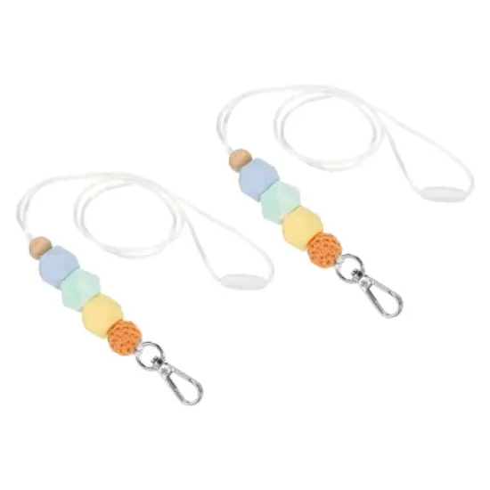 Unique Bargains Lightweight ID Cards Silicone Beaded Lanyards with Buckle Clip image {5}
