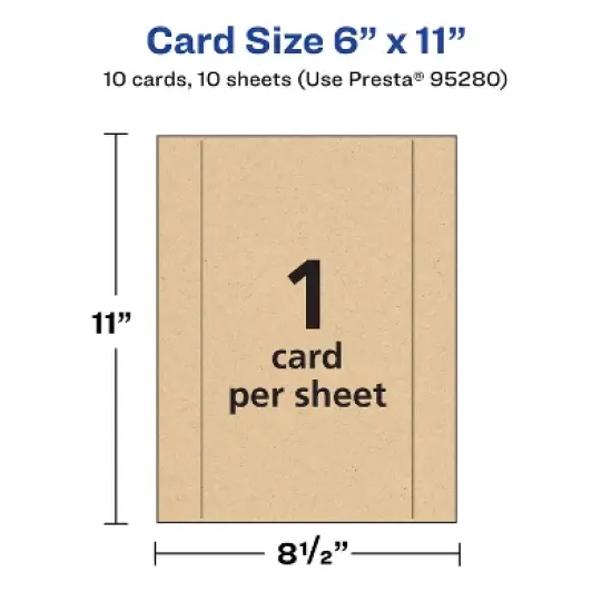 Avery Printable Rectangle Postcards, 6" x 11", Kraft Brown Cardstock, Laser/Inkjet Cards, 10 Total image {4}