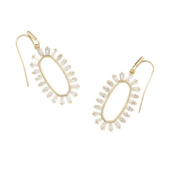 Kendra Scott Jessa Mix Crystal 14K Gold Over Brass Open Frame Drop Earrings image {3}