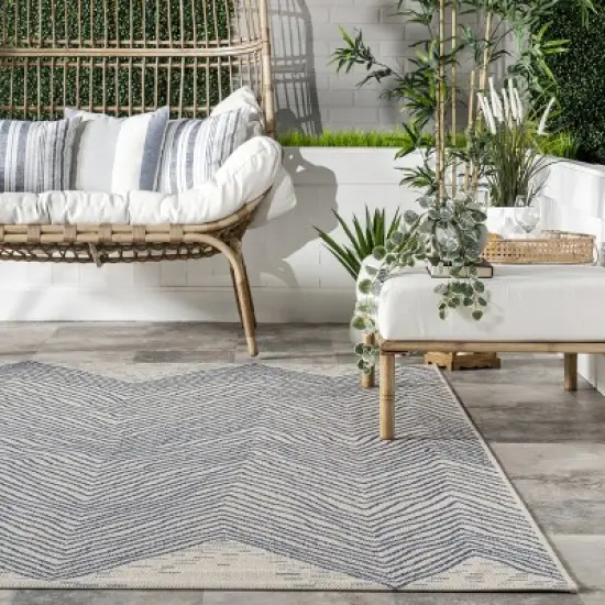 nuLOOM Carina Chevron Waves Indoor/Outdoor Area Rug image {7}