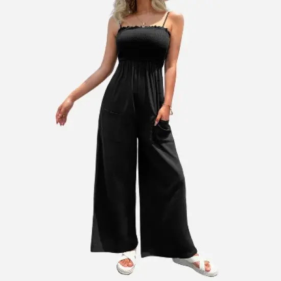 Women's Sleeveless Smocked Jumpsuit -Cupshe image {5}