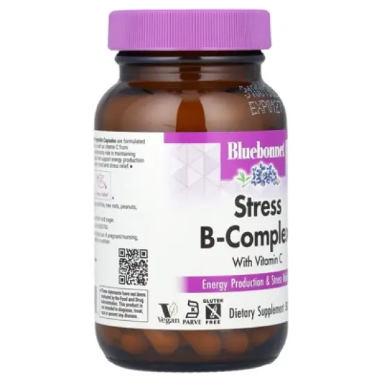 Bluebonnet Nutrition Stress B-Complex With Vitamin C, 50 Vegetable Capsules image {3}