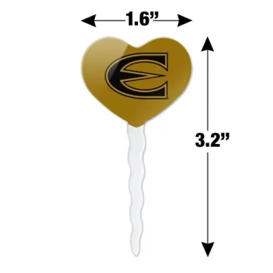 Emporia State University Primary Logo Heart Love Cupcake Picks Toppers Decoration Set of 6 image {5}