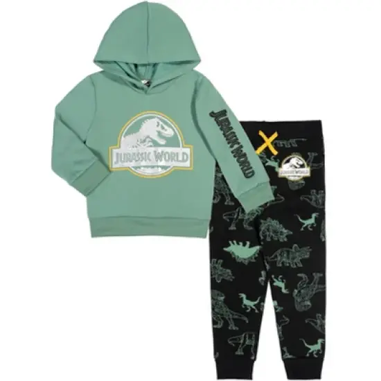 Jurassic World Dinosaur T-Rex Girls Fleece Pullover Hoodie and Set Toddler image {4}