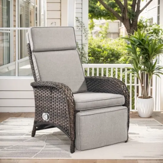 Outdoor Adjustable Reclining Patio Lounge Chair image {8}