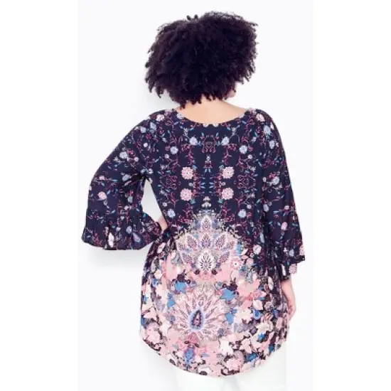 Women's Plus Size Kori Hi Lo Top - navy | AVENUE image {1}