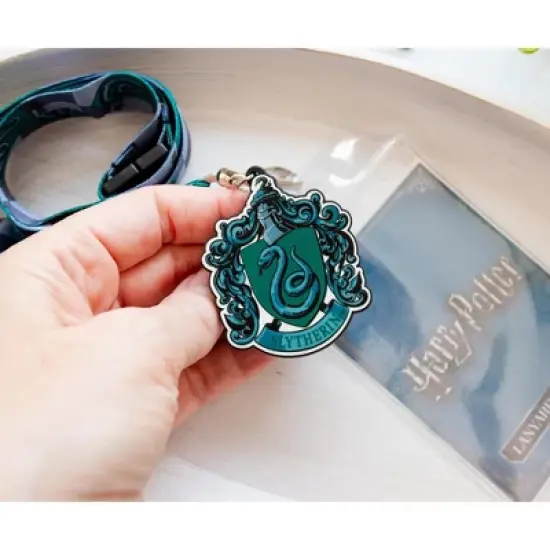 Silver Buffalo Harry Potter Slytherin 22-Inch Lanyard With ID Badge Holder and Crest Charm image {3}
