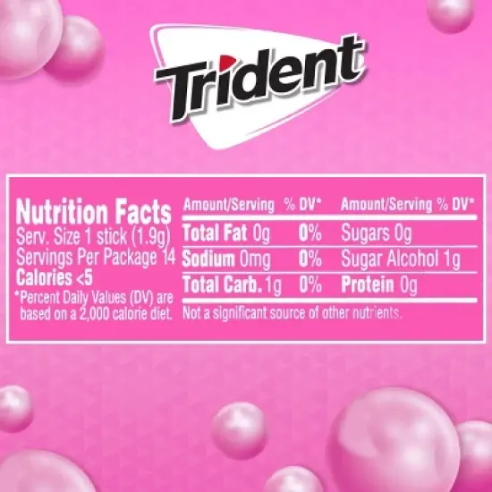 Trident Bubblegum Chewing Gums - 2.816oz/3pk image {7}