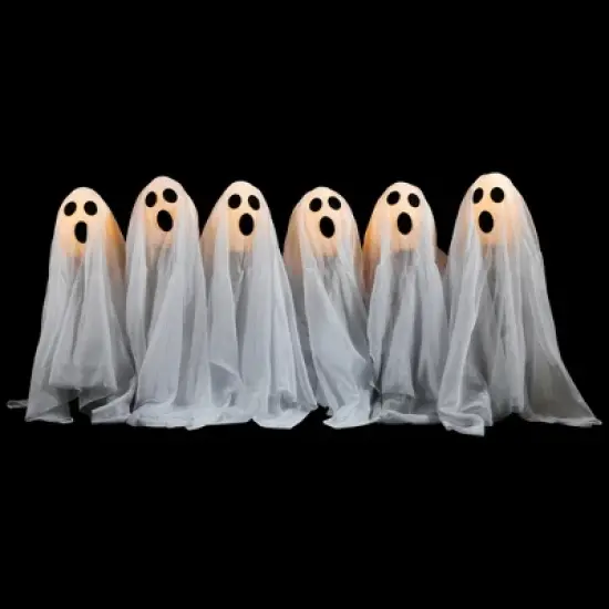 Northlight LED Lighted Ghost Halloween Outdoor Pathway Markers - 30" - Set of 6 image {2}