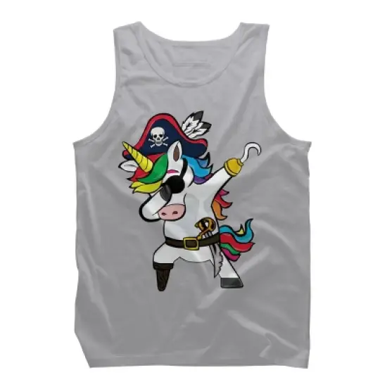 Men's Design By Humans Dabbing Dance Pirate Unicorn Gifts Funny Halloween Costume Gift By lukesstore Tank Top image {8}
