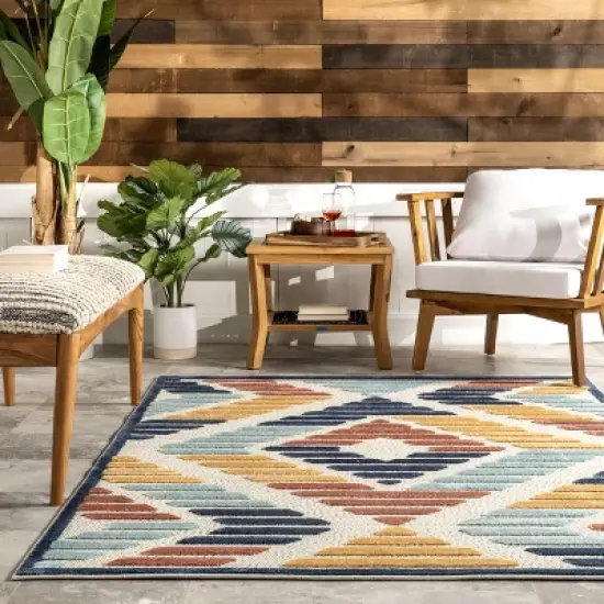 nuLOOM Brinn Geometric Striped Indoor/Outdoor Patio Area Rug image {7}