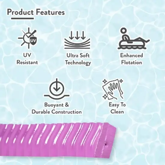 VOS Liberty Foam Pool Wavy Noodle, Premium & Big, Super Soft Pool Noodle for Swimming and Floating image {3}
