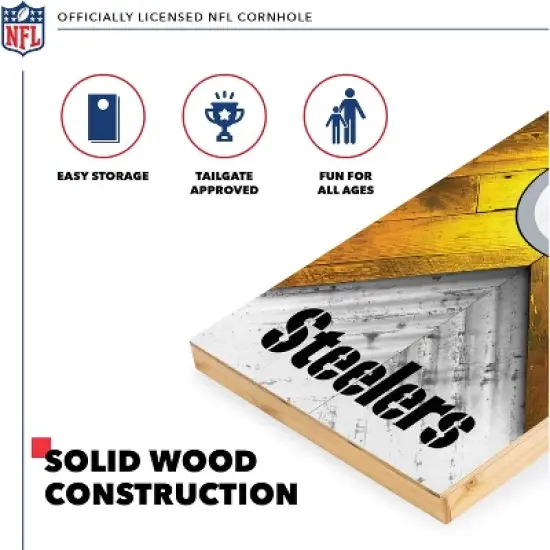 NFL Pittsburgh Steelers 2'x4' Wood Cornhole Set image {2}