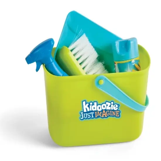 Kidoozie Just Imagine Cleaning Essentials Playset, Pretend Play Broom, Mop, Duster, Dust Pan, Bucket, Ages 2+ image {3}