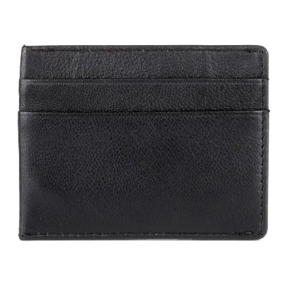 J. Buxton Emblem Front Pocket RFID Blocking Magnetic Leather Money Clip - Black image {3}