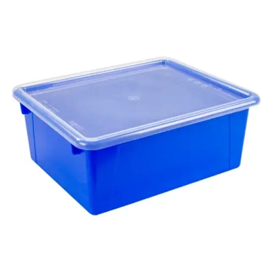 Storex Deep Storage Tray with Lid, Blue image {4}