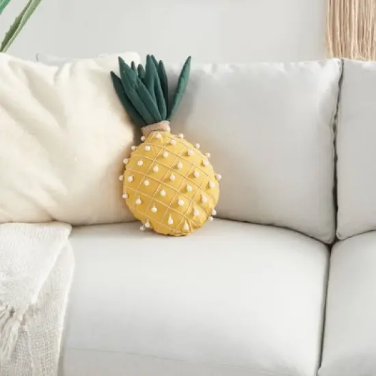 Plush Pineapple Throw Pillow Yellow - Mina Victory image {1}