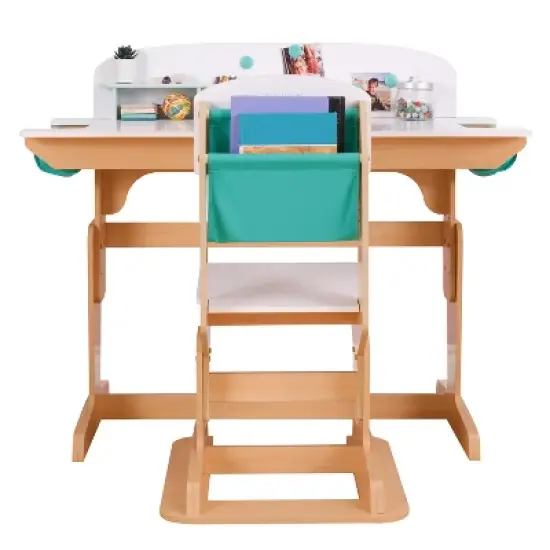 KidKraft Grow Together Pocket Adjustable Desk with Hutch and Chair image {9}