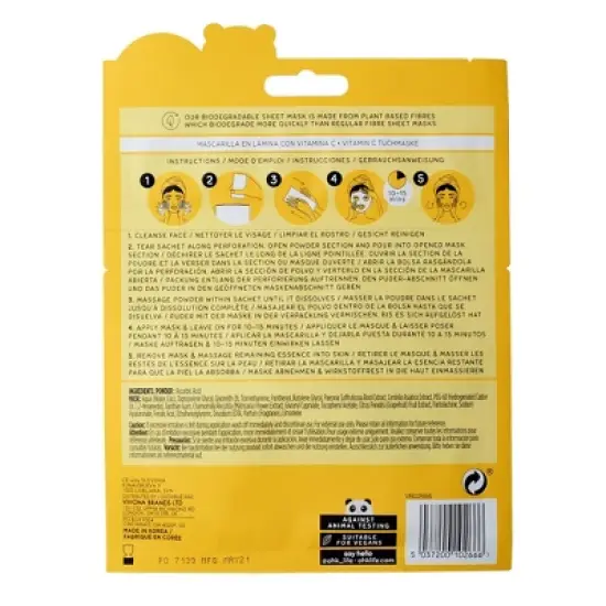 Oh K! Vitamin C Sheet Mask with Active Powder - 0.91oz image {1}