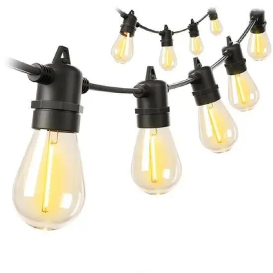 Itopfox 100FT LED Outdoor String Lights with Remote, Dimmable Patio Lights, Timer & 3 Lighting Modes, 32 Shatterproof Edison Bulbs, Waterproof image {9}