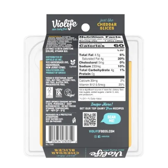 Violife Just Like Cheddar Slices Vegan Cheese Alternative - 7.05oz/10ct image {6}