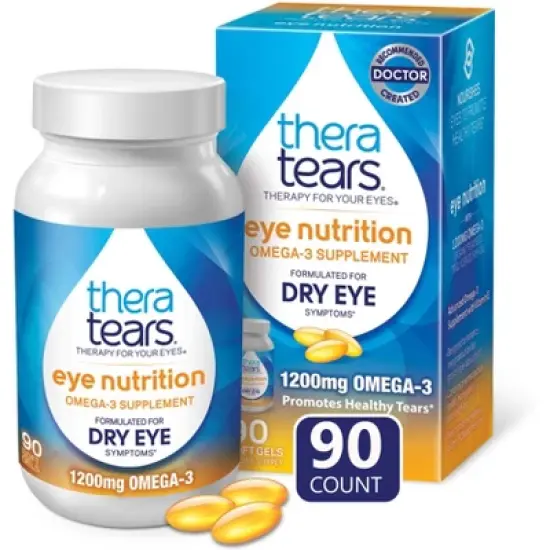 TheraTears Eye Nutrition Omega-3 Fatty Acid 450gms Supplements for Dry Eye Symptoms Capsules - 90ct image {7}