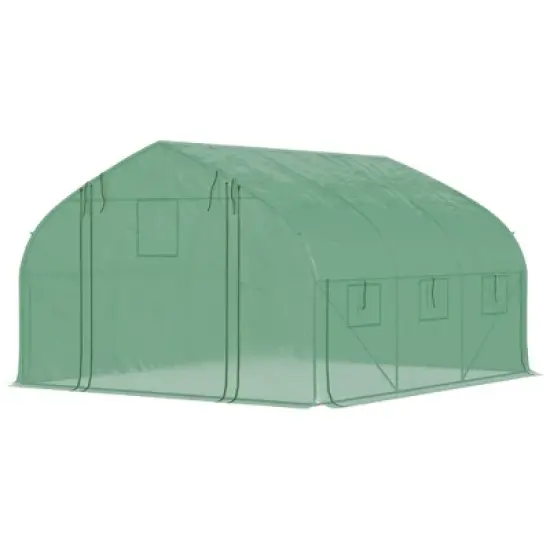 NicBex 20'x10'x7' Walk-in Tunnel Greenhouse with Roll-up Windows and Zippered Door, PE Cover for Growing Flowers, Herbs, Vegetables, Saplings image {3}