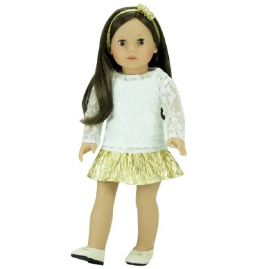 Sophia&rsquo;s Glitter Shoes for 18&rdquo; Dolls, Gold image {2}