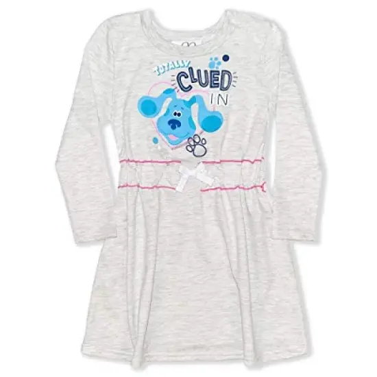 Nickelodeon Girl's Blue's Clues Totally Clued In Long Sleeve Knee-Length Dress, Casual Clothing for Toddlers image {1}