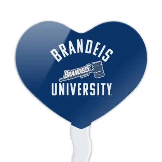 Brandeis University Judges Logo Heart Love Cupcake Picks Toppers Decoration Set of 6 image {1}