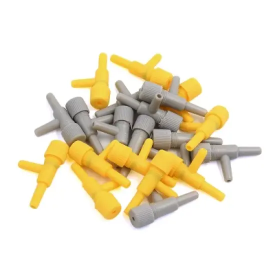 Unique Bargains 2 Way Air Control Valves for Aquarium Fish Tank Yellow Gray 20 Pcs image {3}