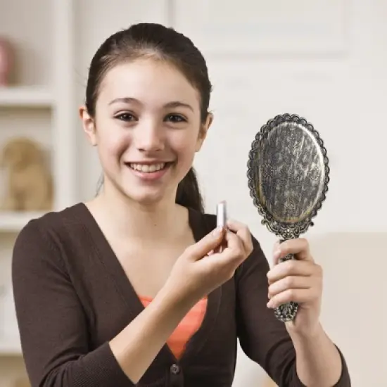 Unique Bargains Hand Mirror with Handle 9.8" L x 4.5" W 1 Pc image {4}