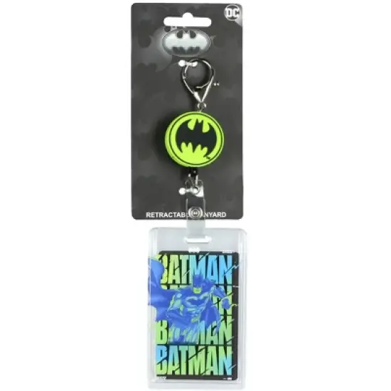 DC Comics Batman Retractable Reel Lanyard Hard Plastic ID Badge Holder Keychain Multicolored image {3}