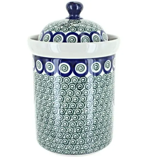 Blue Rose Polish Pottery 493 Ceramika Large Canister image {1}