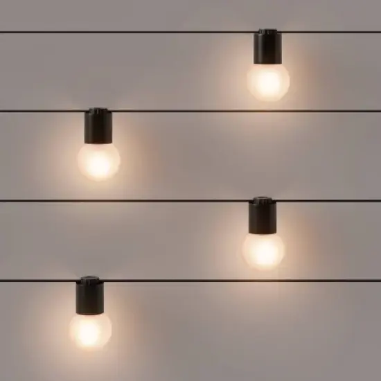 10ct Incandescent Outdoor String Lights G40 Frosted White Bulbs Black Collar - Project 62&trade; image {1}