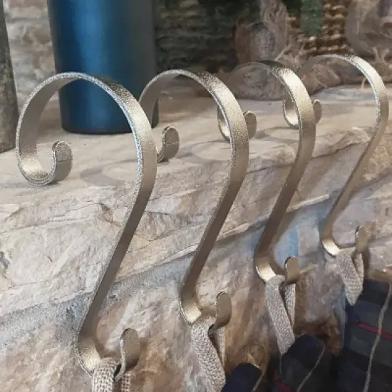 Stocking Scrolls Stocking Holders 4pk Glimmer Silver image {2}