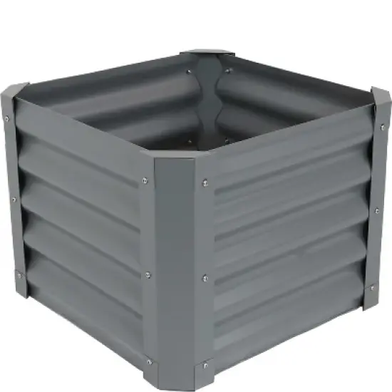 Sunnydaze Raised Powder-Coated Steel Garden Bed Kit for Plants, Flowers, Herbs, Fruits and Vegetables - 22" Square x 16" Deep image {7}