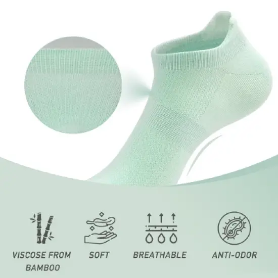 SERISIMPLE Women Ultra Thin Socks Viscose Bamboo Low Cut No Show Anti Odor Arch Support Mesh Socks 5 Pairs image {8}