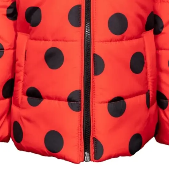 Miraculous Ladybug Girls Zip Up Winter Coat Puffer Jacket Little Kid to Big Kid image {3}