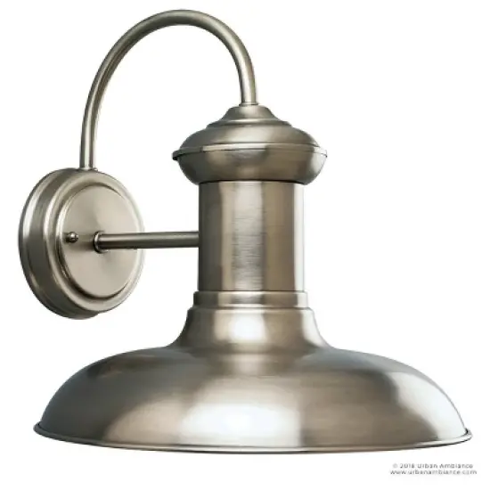 Urban Ambiance Luxury Luxe Industrial Chic Outdoor Wall Light,  12.375"H x 12"W,  Aged Nickel Finish, UHP1030 image {5}