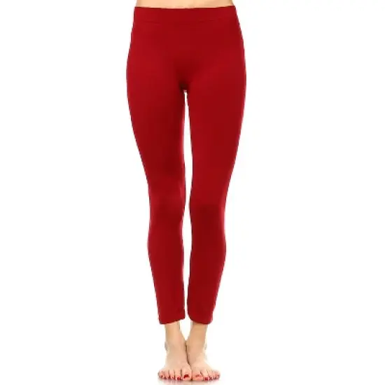 Women's Slim Fit Solid Leggings - One Size Fits Most - White Mark image {11}