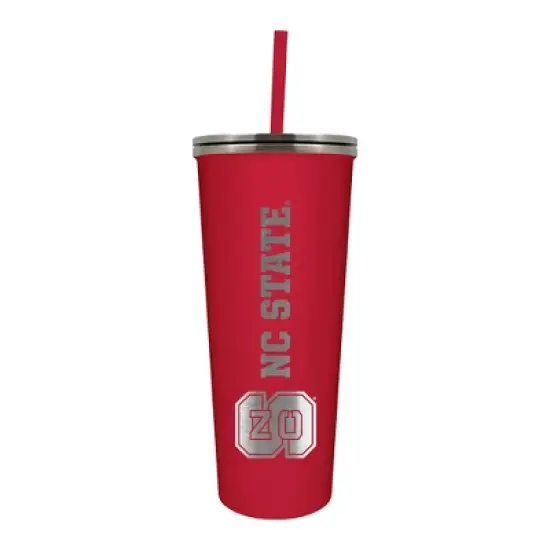 NCAA NC State Wolfpack 24oz Skinny Tumbler with Straw image {1}