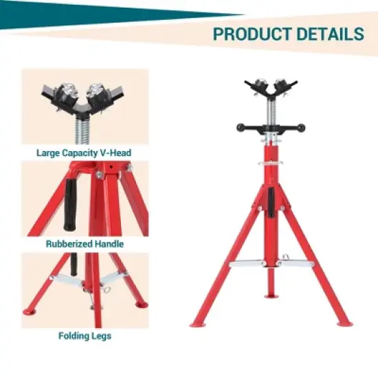 2500 Lbs Pipe Jack Stand with Four Balls 28-52In Height-Adjustable Heavy-Duty Pipe Support image {3}