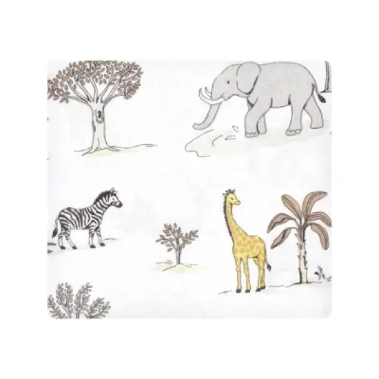 Hudson Baby Cotton Flannel Receiving Blankets Bundle, Neutral Safari World, One Size image {2}