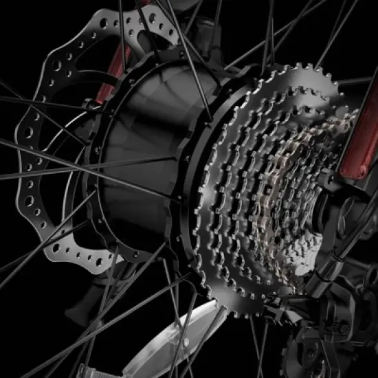 Vanpowers Adult GrandTeton Pro 2.29' Step-Over 750W Hub Motor Electric Bike - Red/Black image {3}