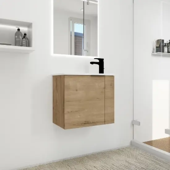 22" Bathroom Vanity with Sink, Soft Close Door and Floating Mount Design - ModernLuxe image {1}