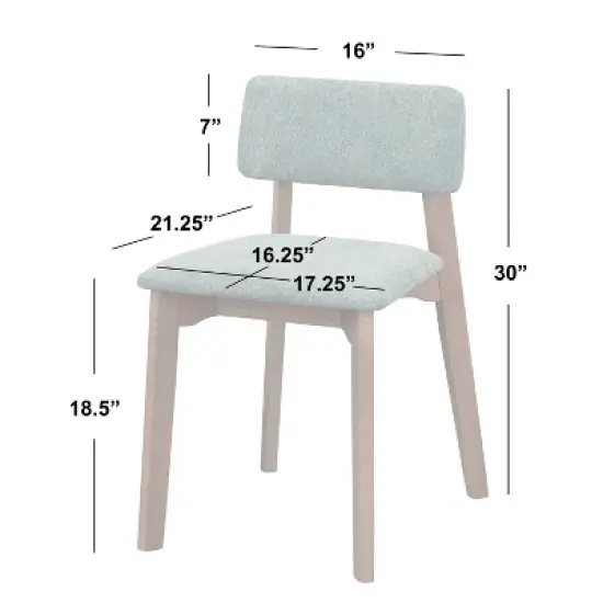Buylateral Set of 2 Nettie Mid Century Modern Upholstered Dining Chairs Walnut/Beige image {4}