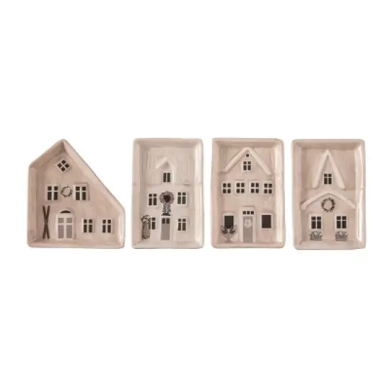 Transpac Ceramic Nordic Cabin Spoon Resin Set of 4 Christmas Home Decorations for Spoon Rests and Holiday Decor image {1}