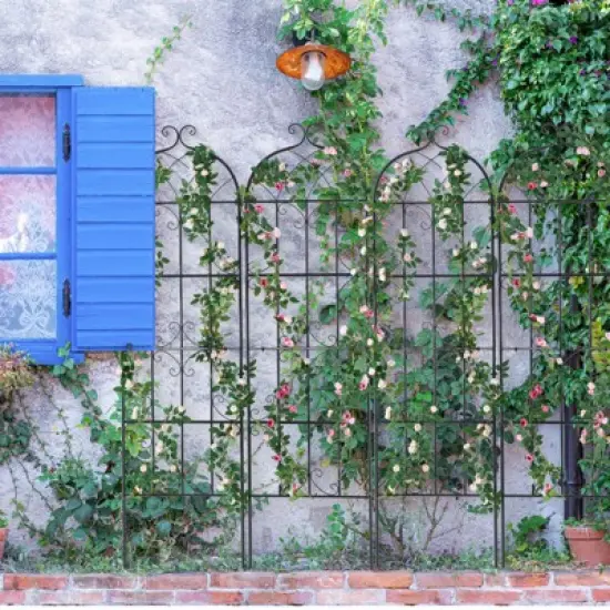 VEVOR Garden Trellis for Climbing Plants, 71 x 20 in, 4 Packs Rustproof Metal Garden Flower Trellis, Outdoor Climbing Rose Trellis Cucumbers Support image {1}